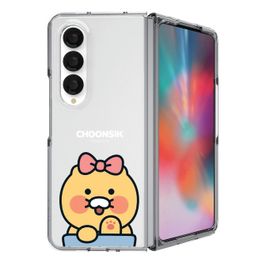 [S2B] KAKAO FRIENDS CHOONSIK Clear Slim Case for Galaxy Z Fold6 – Precise Fit, Transparent PC Material, Microdot Coating, Wireless Charging Compatible - Made in Korea